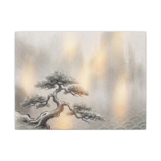 Pine Tree Canvas Art | Winter Japandi Japanese Pattern Art