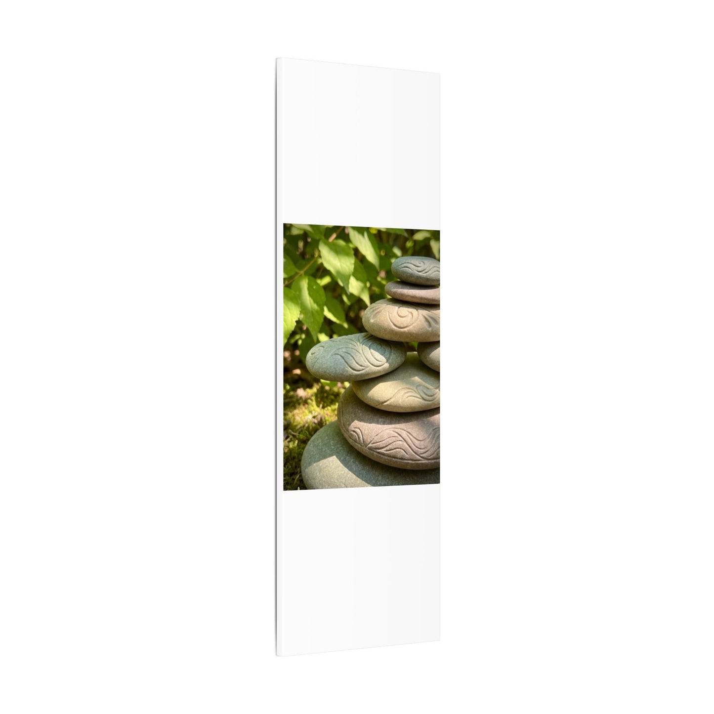 River Stones Summer Canvas Art | Japandi Earthy Design