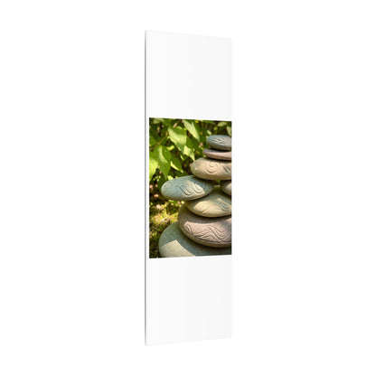 River Stones Summer Canvas Art | Japandi Earthy Design