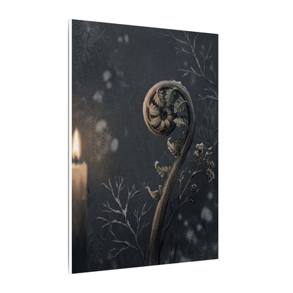Candlelight Fern Unfurling Canvas Art - Japandi Ma