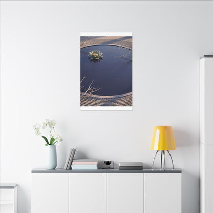 Lotus Flower Canvas Art | Winter Zen Karesansui Art