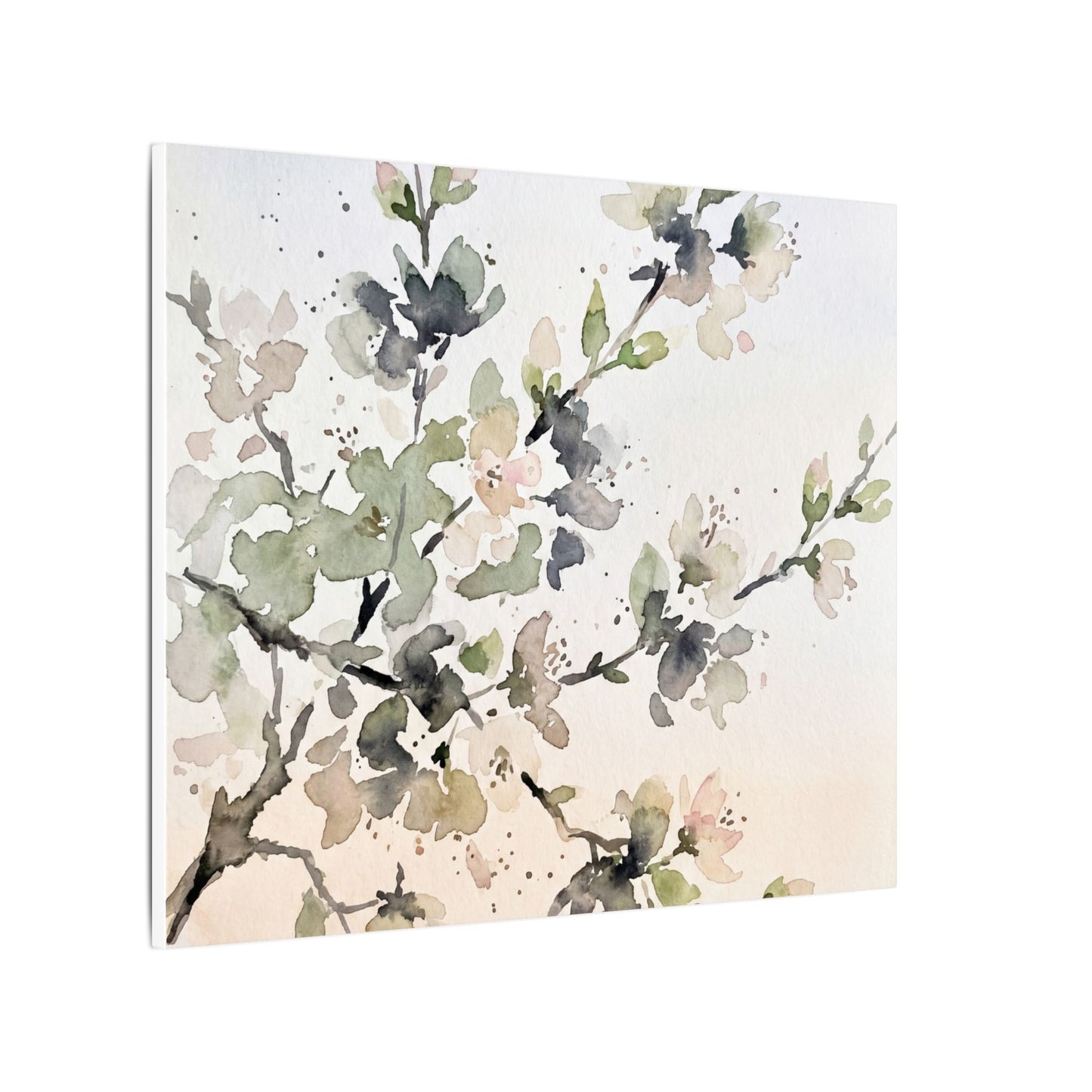 Cherry Blossom Watercolor Canvas Art | Elegant Japandi Art
