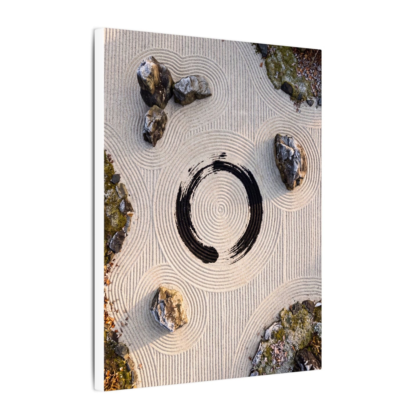 Rock Garden Canvas Art | Winter Zen Enso Art