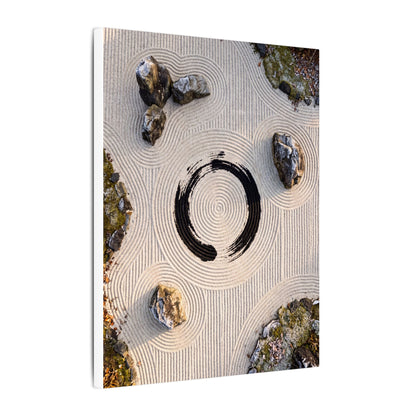 Rock Garden Canvas Art | Winter Zen Enso Art