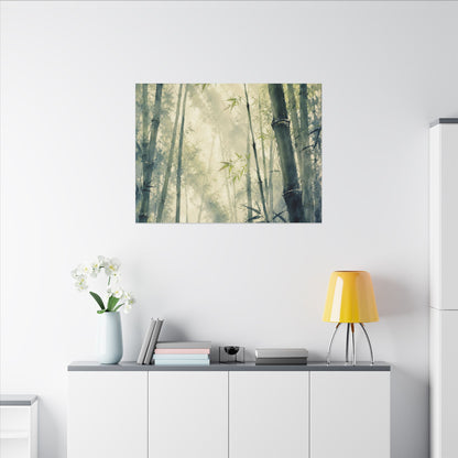 Bamboo Grove Spring Canvas Art | Zen Serene Design