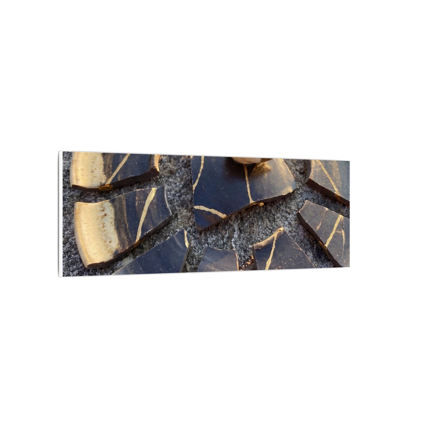 Golden Hour Broken Pottery Canvas Art - Kintsugi Datsuzoku