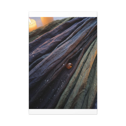 Silk Drape Shadow Zen Canvas Art | Moody Dark Japandi Art