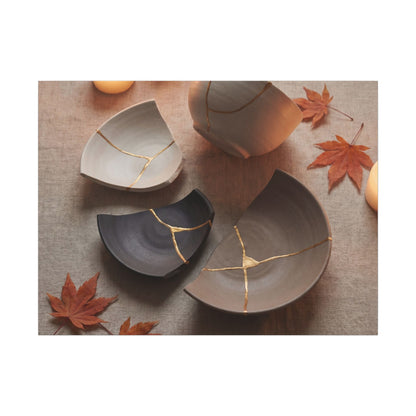 Candlelight Broken Pottery Canvas Art - Japandi Ma Art Print