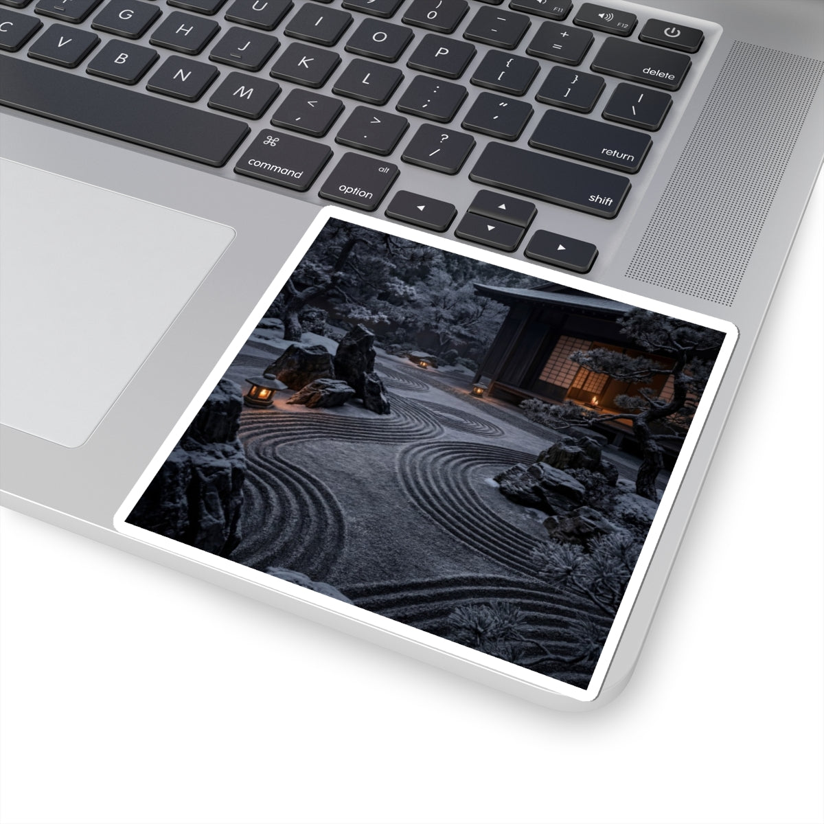 Candlelight Rock Garden Sticker - Dark Japandi Fukinsei Art Print
