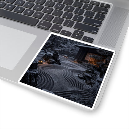 Candlelight Rock Garden Sticker - Dark Japandi Fukinsei Art Print