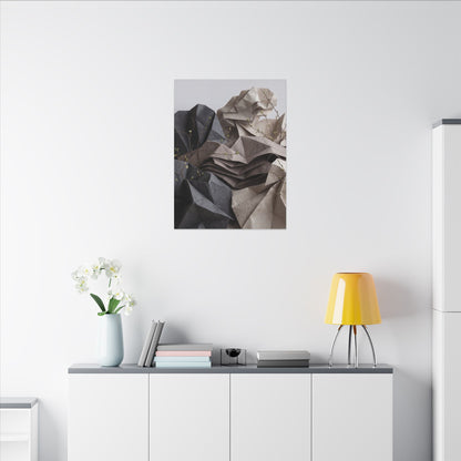 Neutral Paper Fold Canvas Art - Texture Japandi