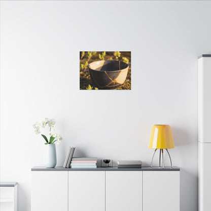 Seijaku Broken Pottery Canvas Art - Kintsugi Gold Repair
