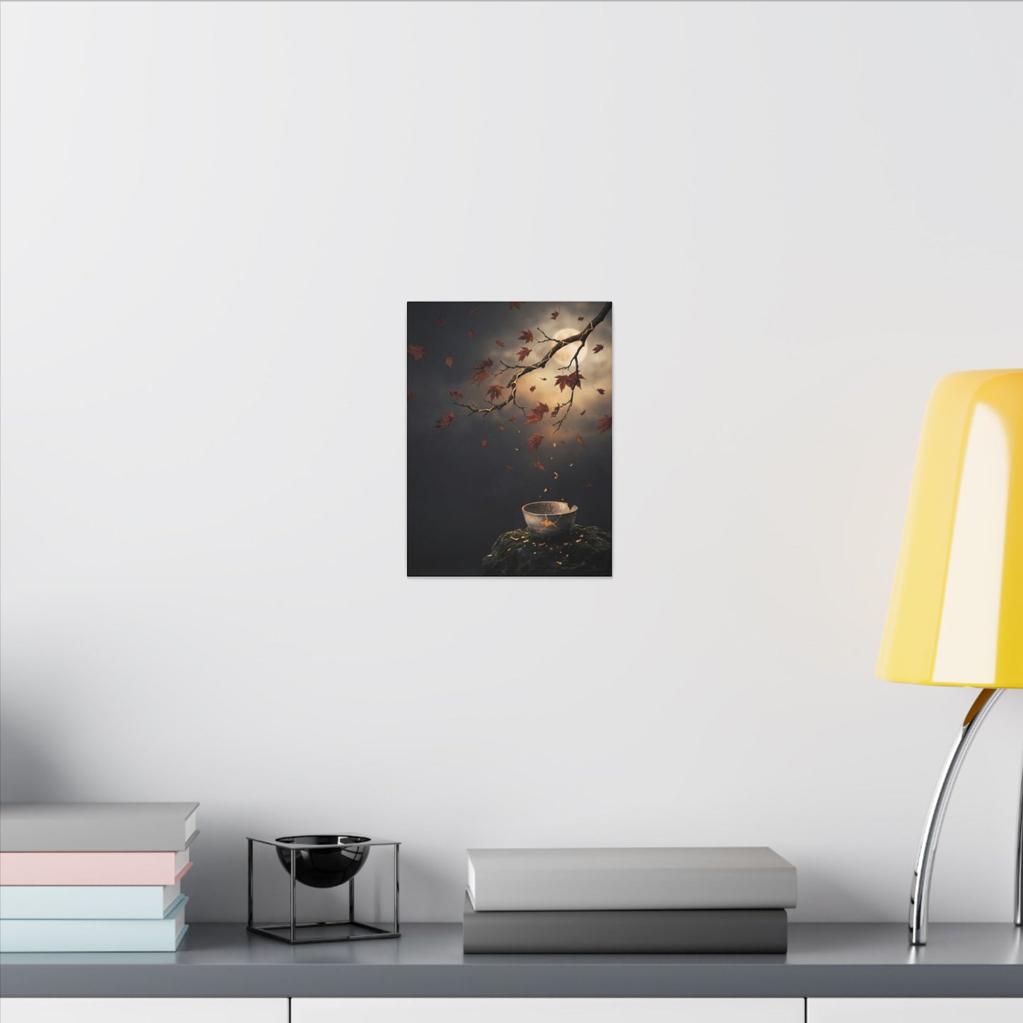 Moonlit Garden Gold Repair Canvas Art | Beautiful Kintsugi Art