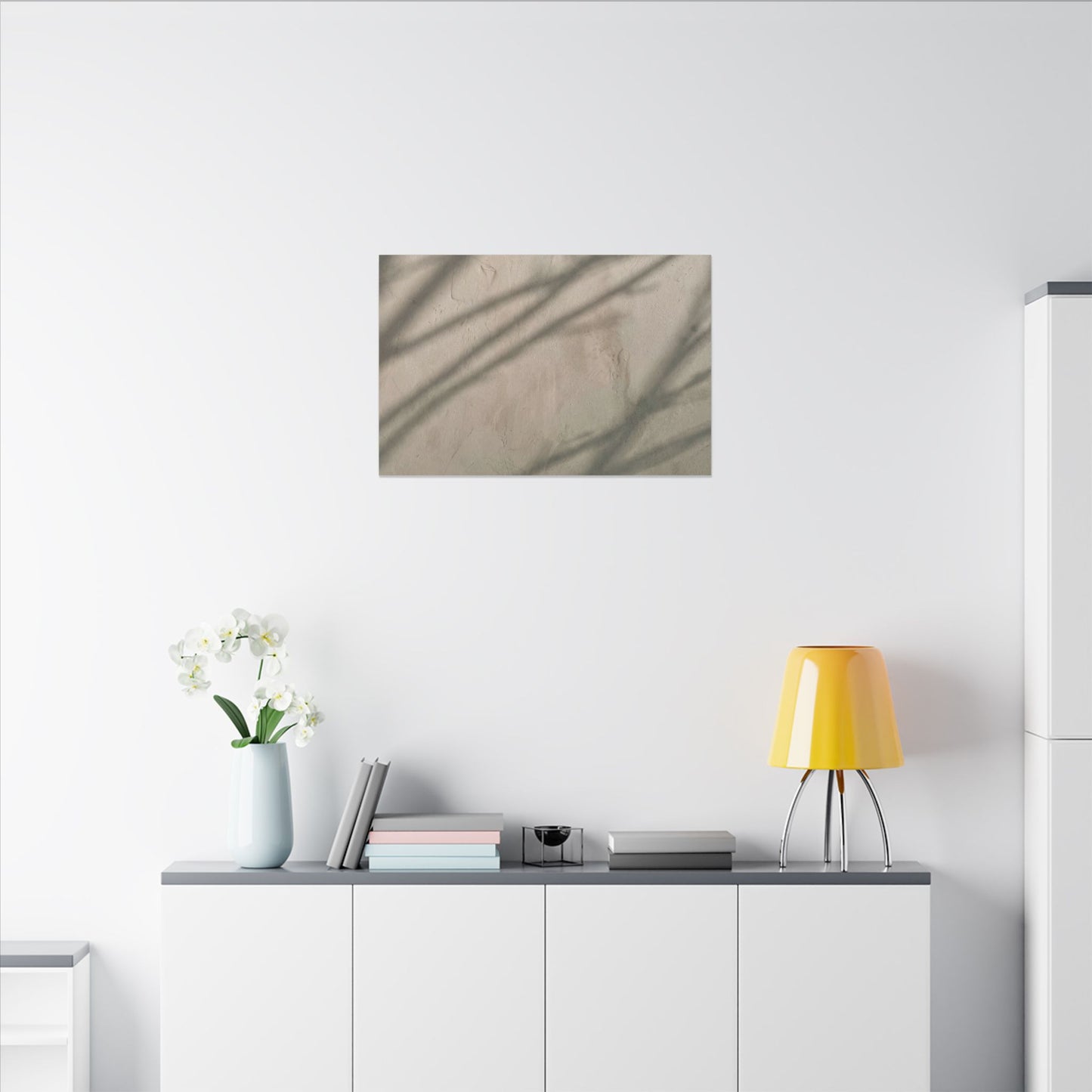 Shadow Play Japanese Pattern Canvas Art | Warm Japandi Art