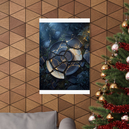 Summer Broken Pottery Gold Vein Wall Art Print | Philosophical Decor