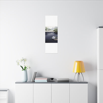 Lotus Flower Karesansui Canvas Art | Tranquil Zen Art