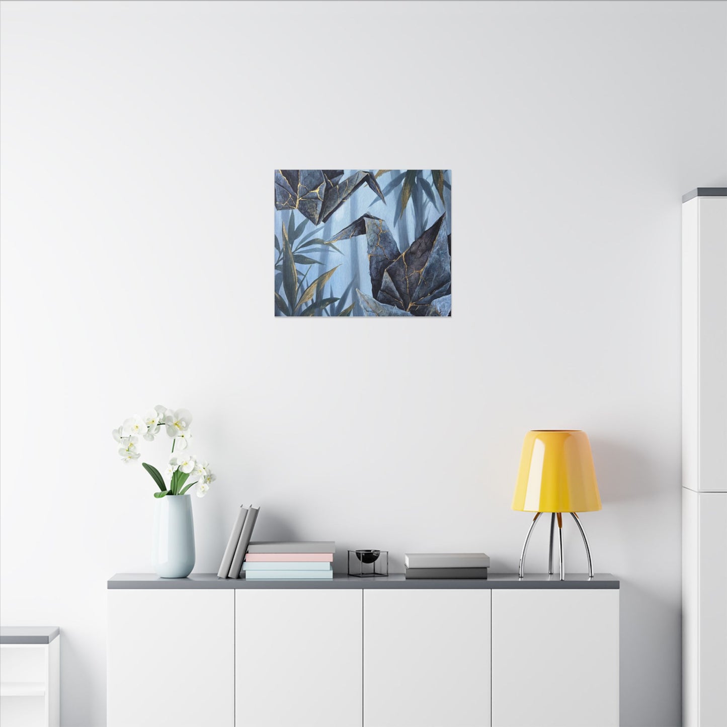 Paper Fold Canvas Art | Summer Kintsugi Crackle Gold Art