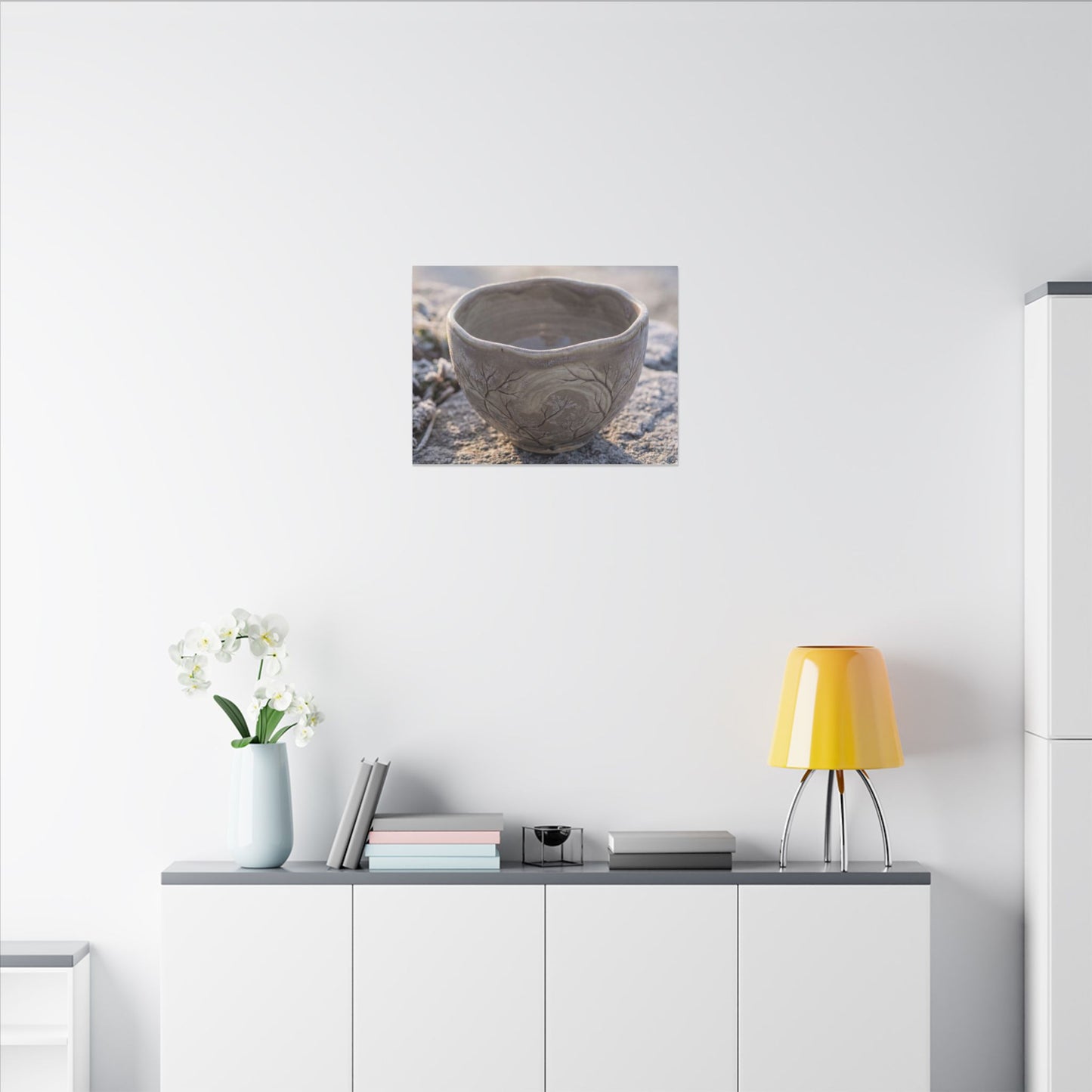 Seijaku Ceramic Bowl Canvas Art - Japandi Japanese Pattern