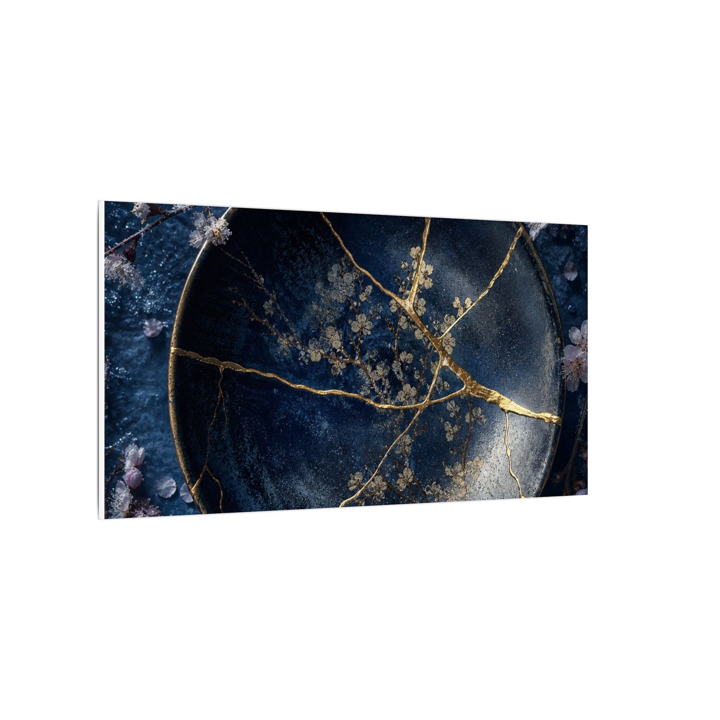 Cherry Blossom Winter Canvas Art | Kintsugi Philosophical Design