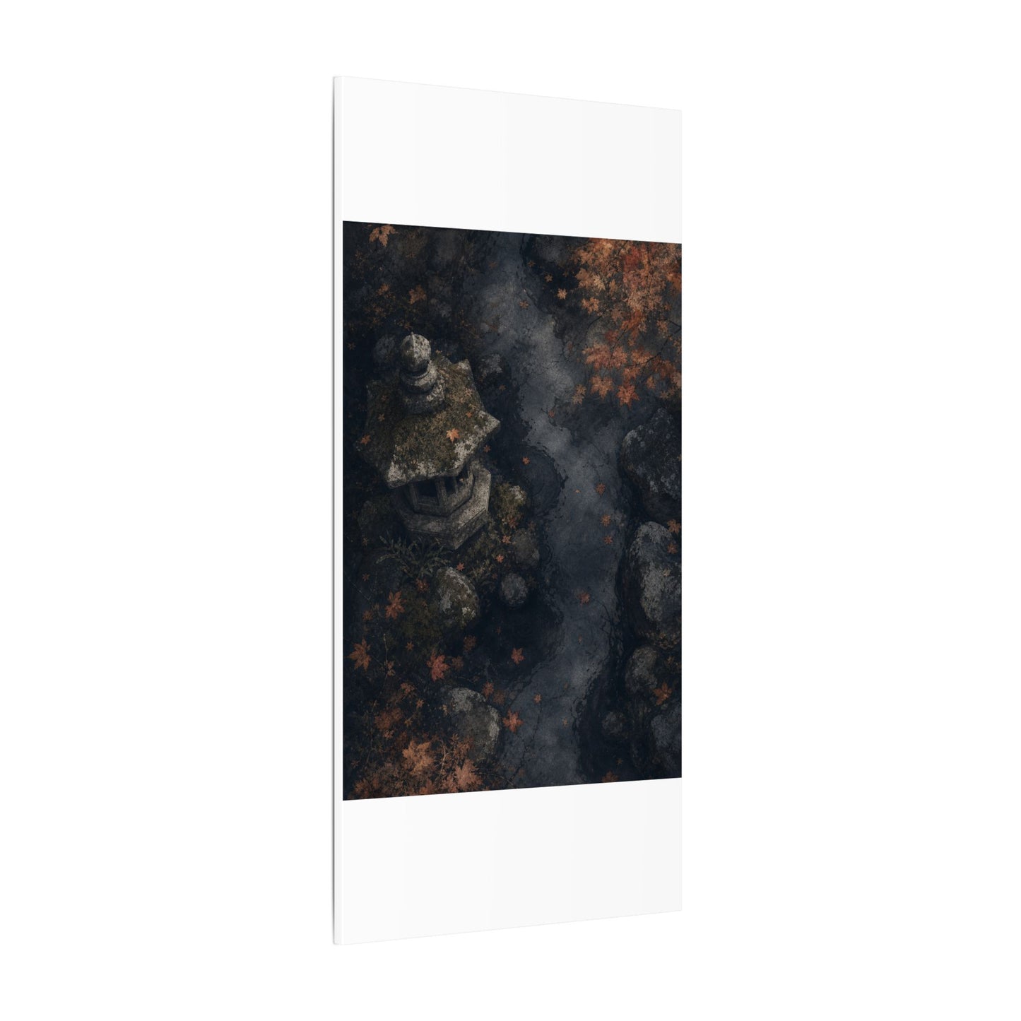 Stone Lantern Canvas Art | Autumn Japandi Texture Art