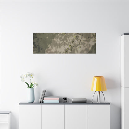 Neutral Shadow Play Canvas Art - Japanese Pattern Japandi