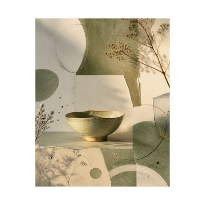 Ma Ceramic Bowl Wall Art Print - Japandi Minimal Line