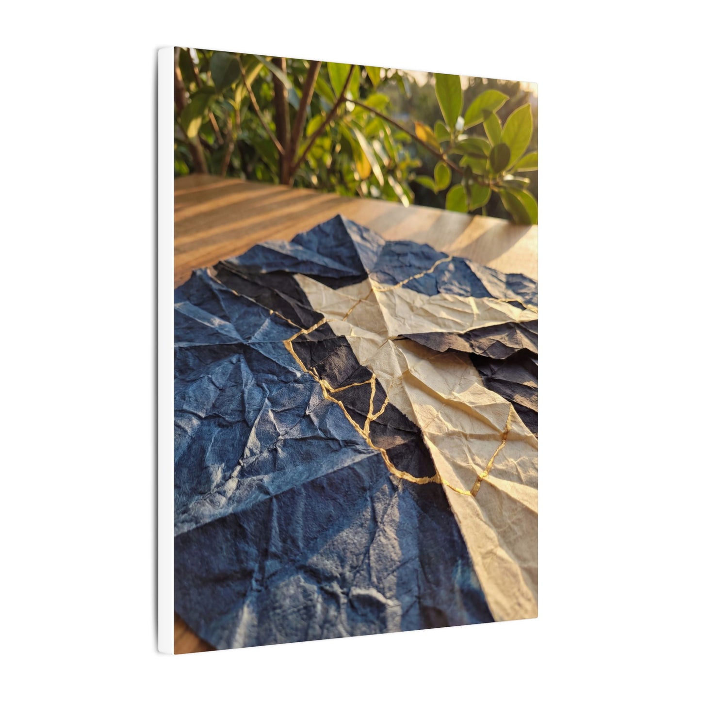 Golden Hour Paper Fold Canvas Art - Kintsugi Ma