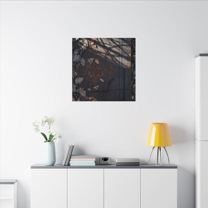 Shibui Rust Patina Canvas Art - Dark Japandi Charcoal Ink