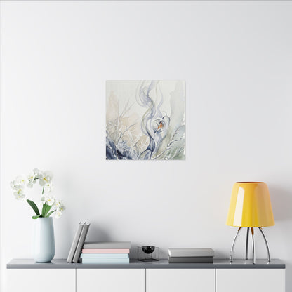 Earthy Incense Smoke Canvas Art - Watercolor Japandi