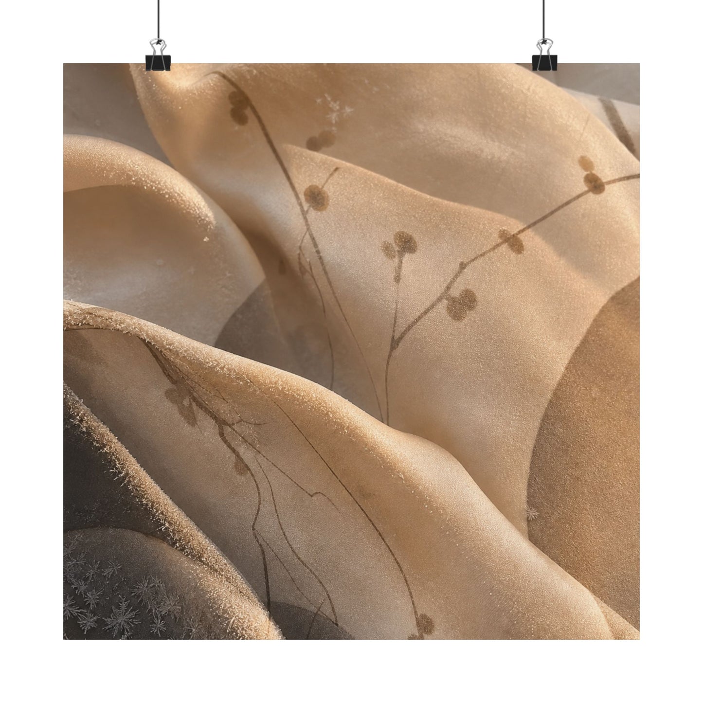 Silk Drape Winter Wall Art Print | Japandi Cozy Design