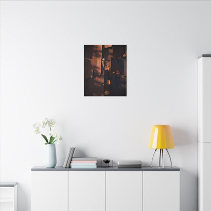 Seijaku Rust Patina Canvas Art - Dark Japandi Shadow Zen