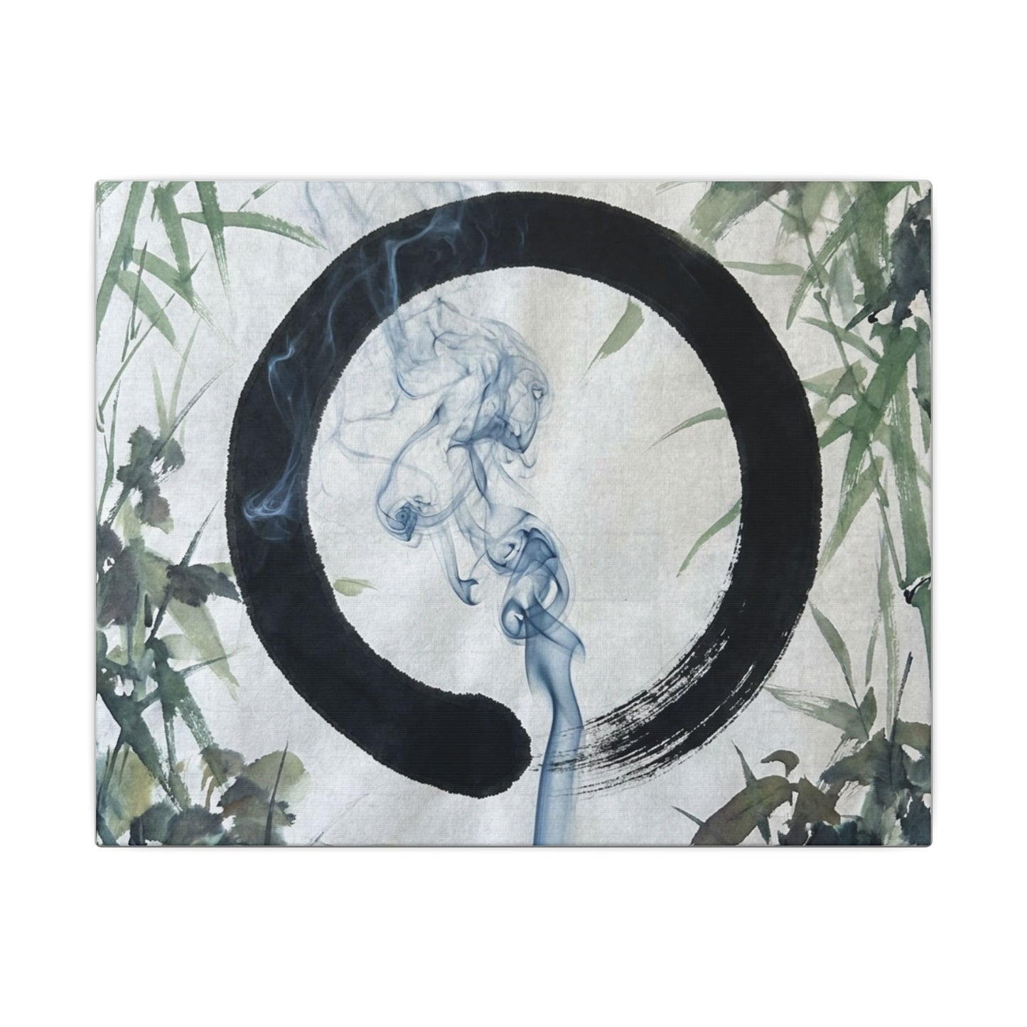 Zen Incense Smoke in Moonlight | Enso Canvas Art