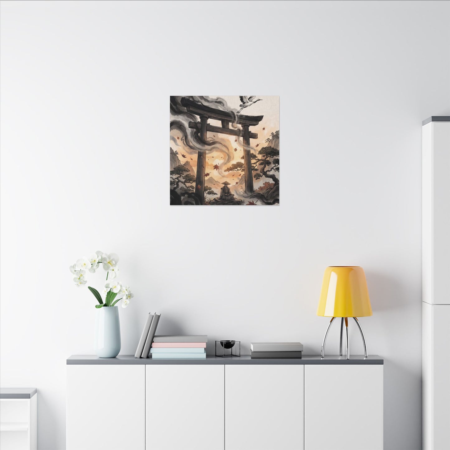 Torii Gate Ukiyo E Inspired Canvas Art | Serene Zen Art
