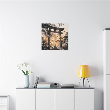 Torii Gate Ukiyo E Inspired Canvas Art | Serene Zen Art