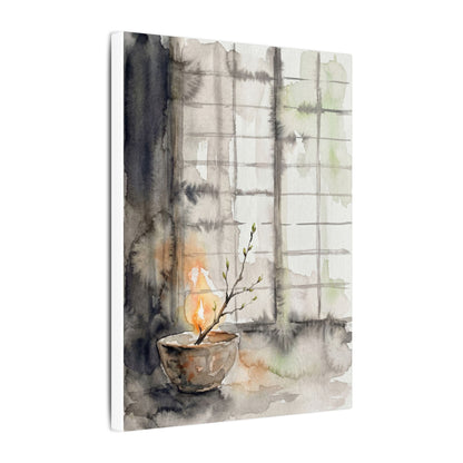 Shoji Screen Canvas Art | Spring Japandi Watercolor Art