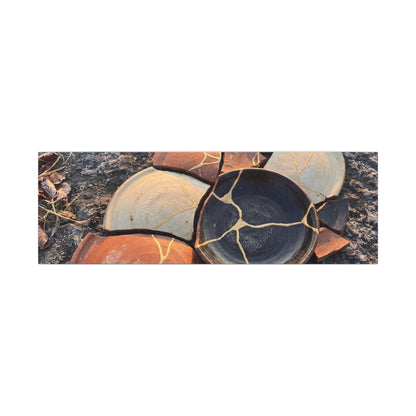 Winter Broken Pottery Gold Vein Canvas Art | Beautiful Decor