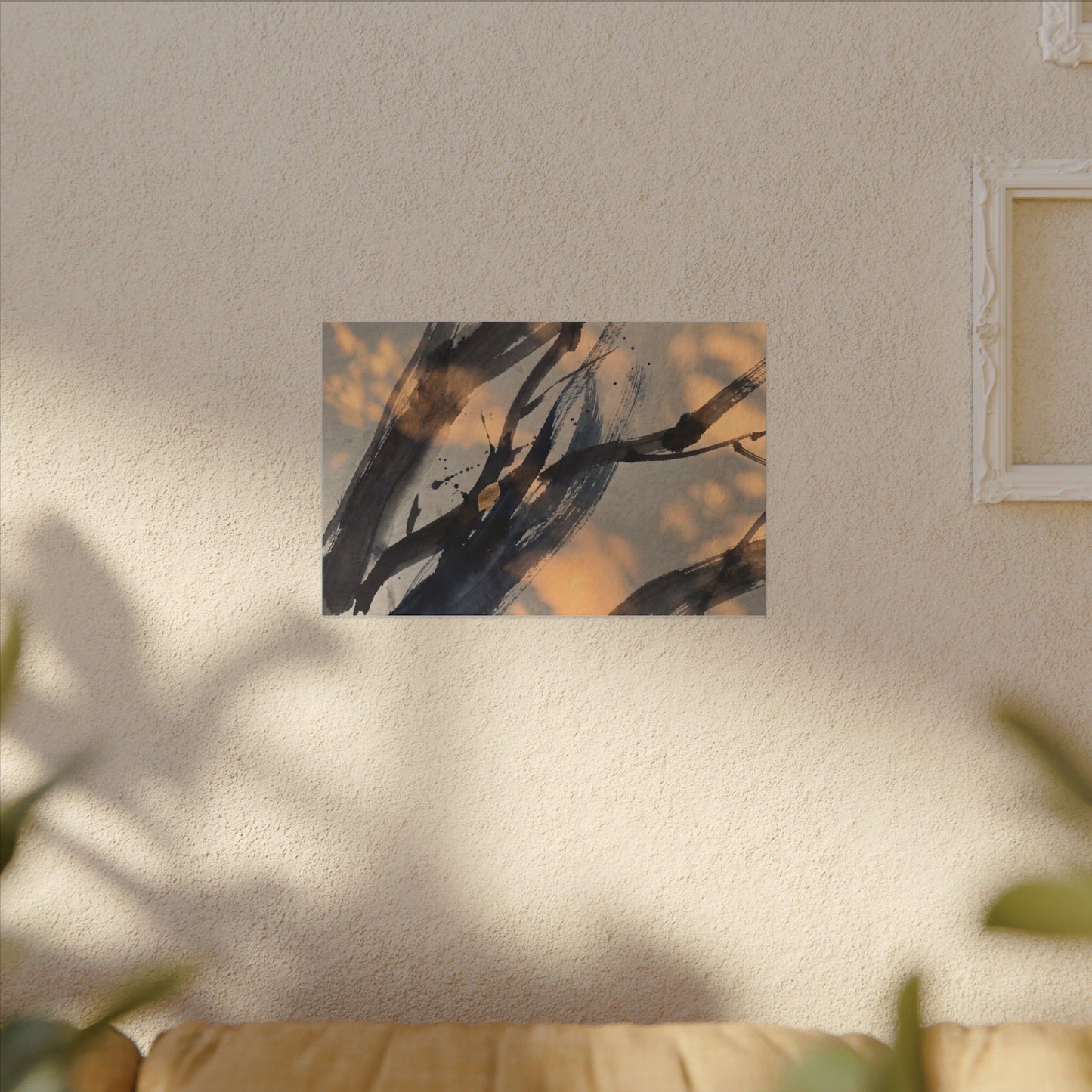 Datsuzoku Ink Brushstroke Canvas Art - Dark Japandi Shadow Zen