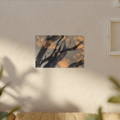 Datsuzoku Ink Brushstroke Canvas Art - Dark Japandi Shadow Zen