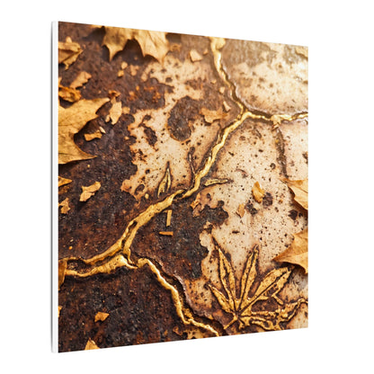 Kintsugi Rust Patina in Golden Hour | Gold Vein Canvas Art