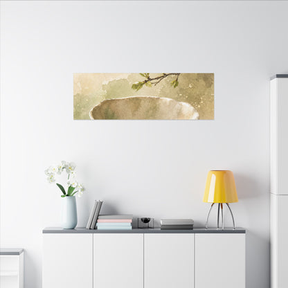 Warm Ceramic Bowl Canvas Art - Watercolor Japandi