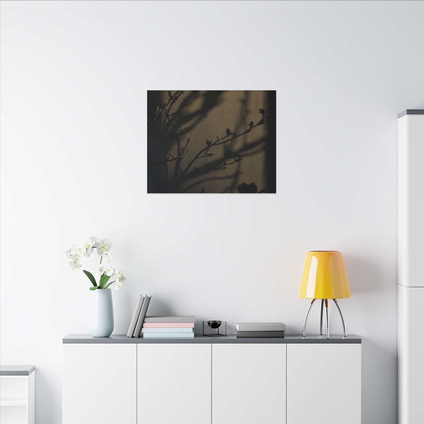 Seijaku Shadow Play Canvas Art - Dark Japandi Charcoal Ink