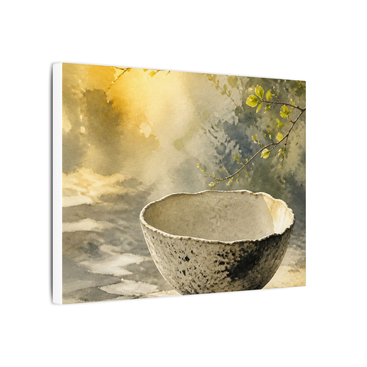 Cozy Ceramic Bowl Canvas Art - Watercolor Japandi