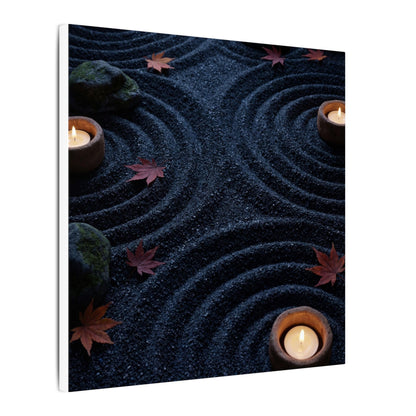 Seijaku Rock Garden Canvas Art - Dark Japandi Dark Texture