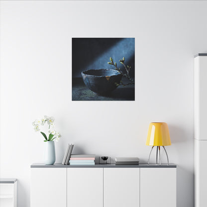 Sophisticated Ceramic Bowl Canvas Art - Shadow Zen Dark Japandi