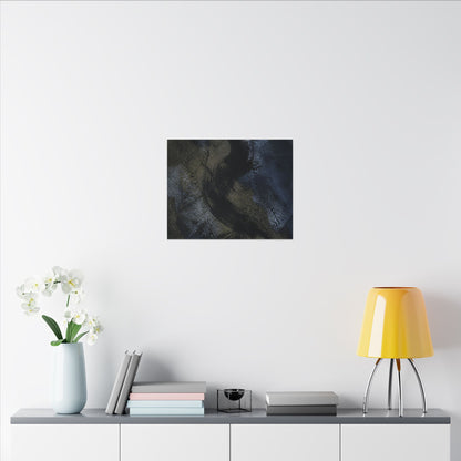 Shibui Ink Brushstroke Canvas Art - Dark Japandi Dark Texture