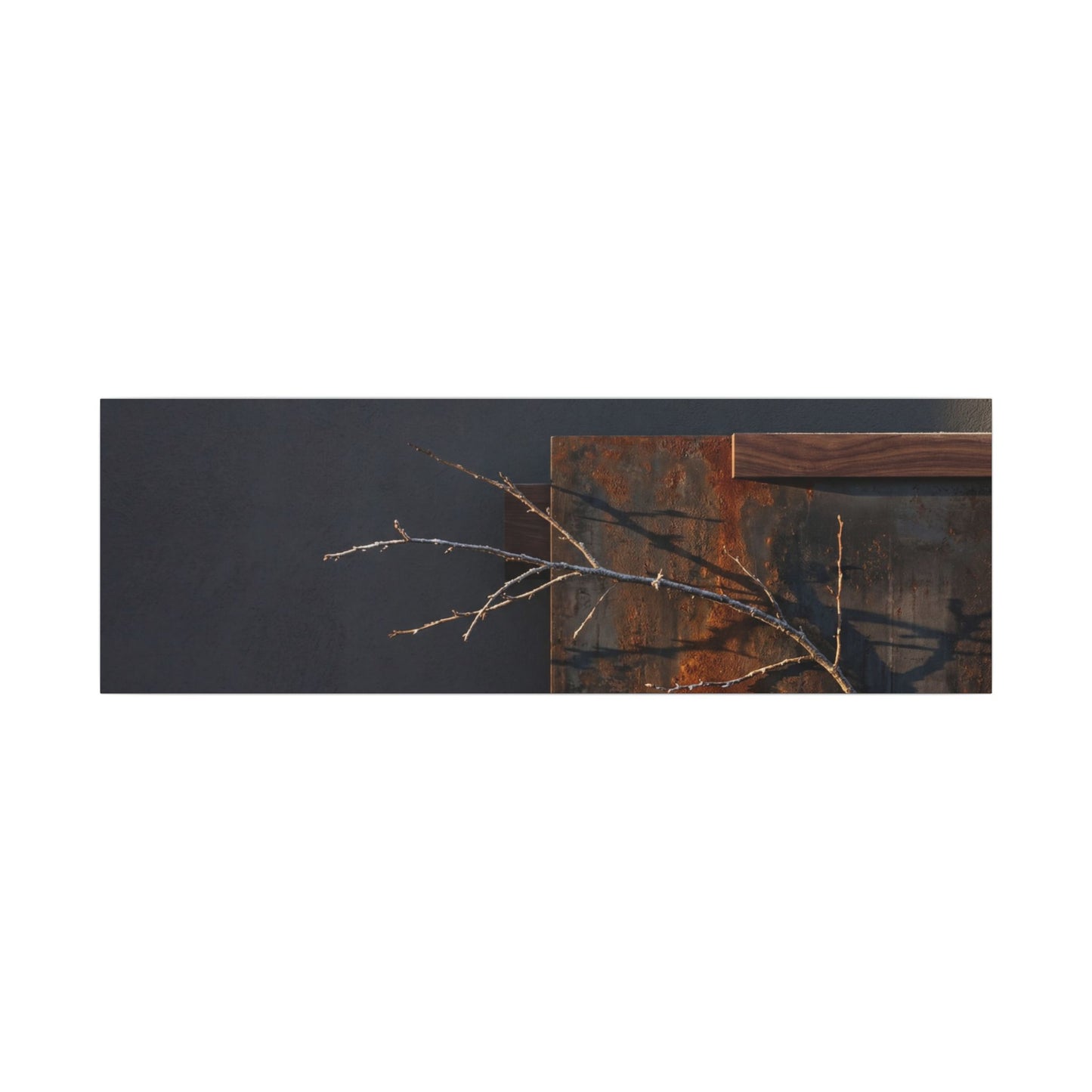 Ma Rust Patina Canvas Art - Dark Japandi Dark Texture