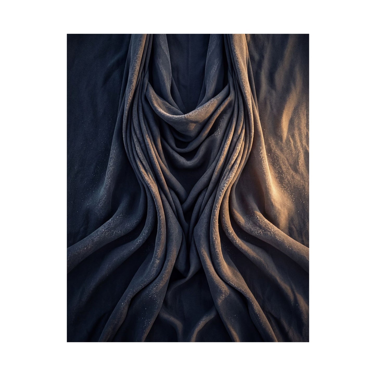 Silk Drape Shadow Zen Wall Art Print | Sophisticated Dark Japandi Art
