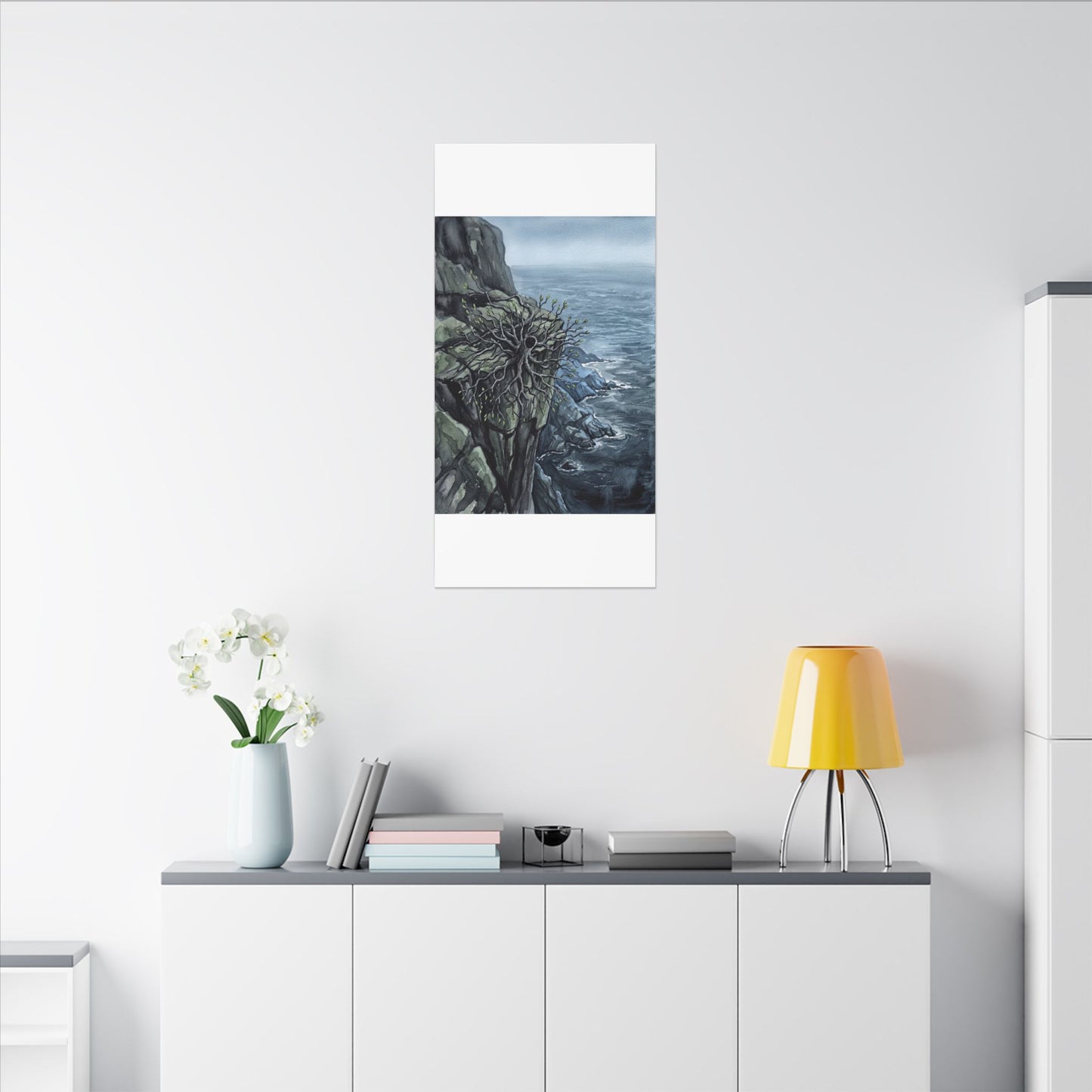 Pine Tree Spring Canvas Art | Japandi Neutral Design
