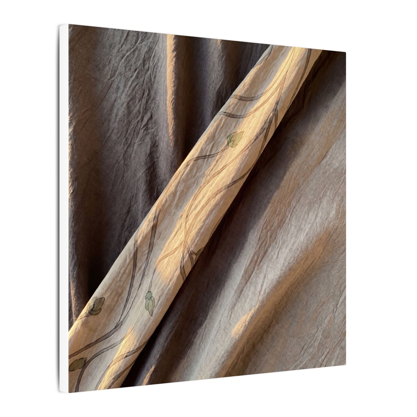 Warm Silk Drape Canvas Art - Japanese Pattern Japandi