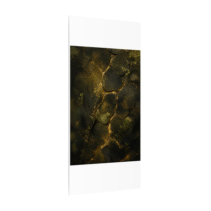 Shibui Cracked Earth Canvas Art - Dark Japandi Dark Texture